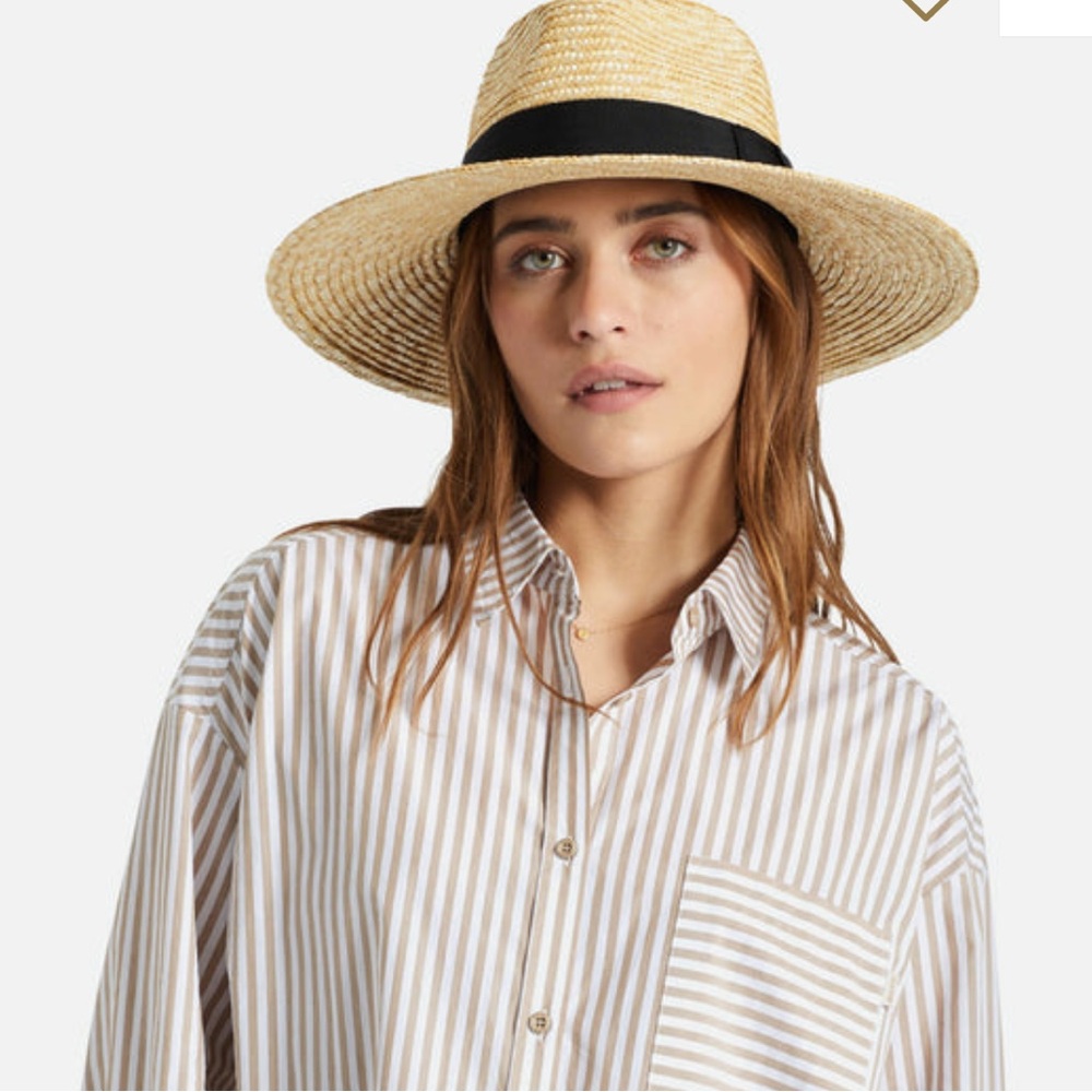 Brixton Joanna Honey Straw Hat with Black Band